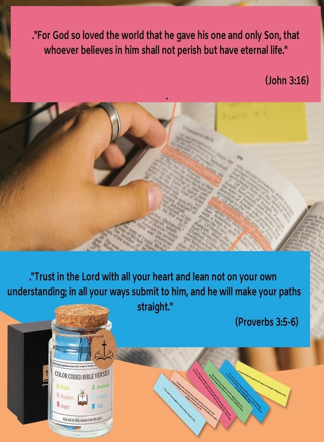 XXSCING Bible Verse Jar, Religious Gifts for Men Women, Bible Verses for Emotions and Feelings, Daily Scripture Prayer Hope Jar, Faith Based Gifts, Religious Graduation Gift - Image 3